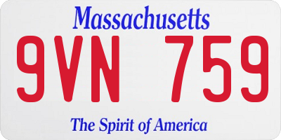 MA license plate 9VN759