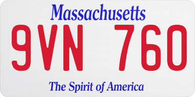MA license plate 9VN760