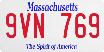 MA license plate 9VN769