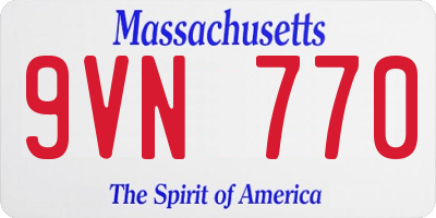 MA license plate 9VN770
