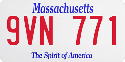 MA license plate 9VN771