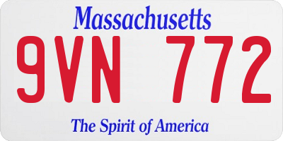 MA license plate 9VN772