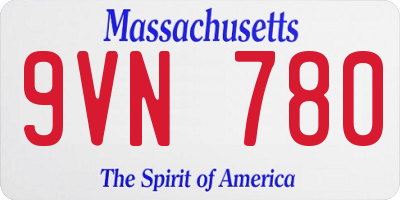 MA license plate 9VN780