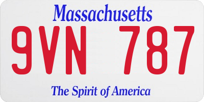 MA license plate 9VN787