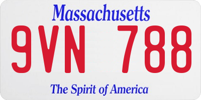 MA license plate 9VN788