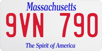 MA license plate 9VN790