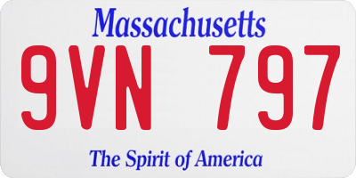 MA license plate 9VN797
