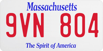 MA license plate 9VN804