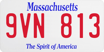MA license plate 9VN813