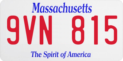MA license plate 9VN815