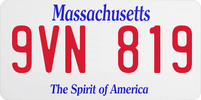 MA license plate 9VN819