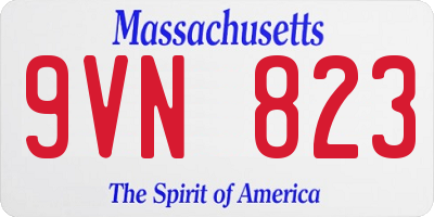 MA license plate 9VN823