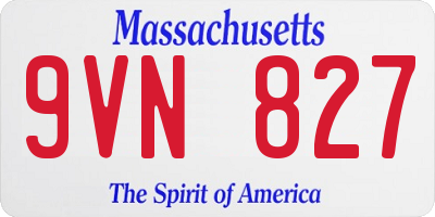 MA license plate 9VN827