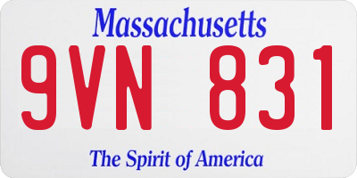 MA license plate 9VN831
