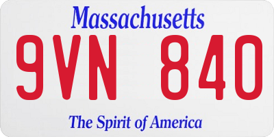 MA license plate 9VN840
