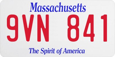 MA license plate 9VN841