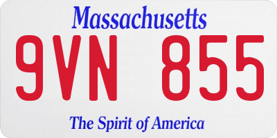 MA license plate 9VN855