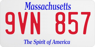 MA license plate 9VN857