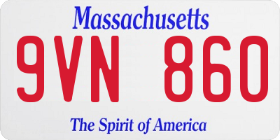 MA license plate 9VN860
