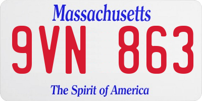 MA license plate 9VN863