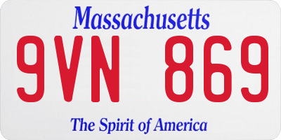 MA license plate 9VN869