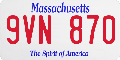 MA license plate 9VN870