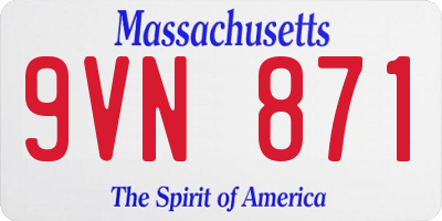 MA license plate 9VN871