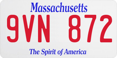 MA license plate 9VN872
