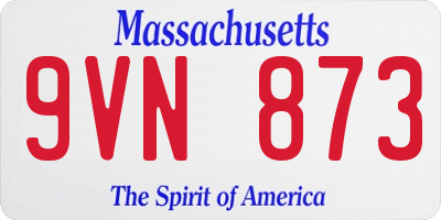 MA license plate 9VN873
