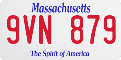 MA license plate 9VN879