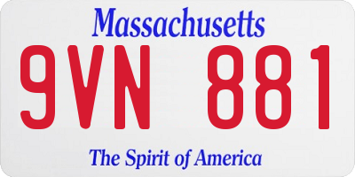 MA license plate 9VN881