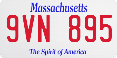 MA license plate 9VN895