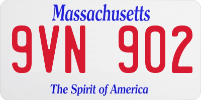 MA license plate 9VN902