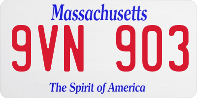 MA license plate 9VN903