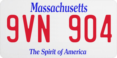 MA license plate 9VN904