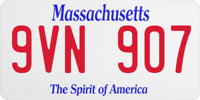 MA license plate 9VN907