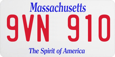 MA license plate 9VN910