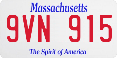 MA license plate 9VN915
