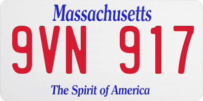 MA license plate 9VN917
