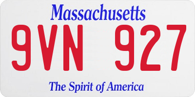 MA license plate 9VN927