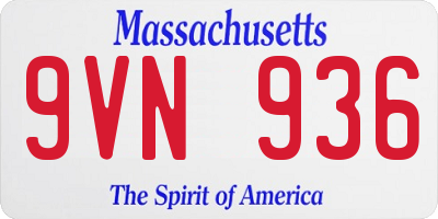MA license plate 9VN936