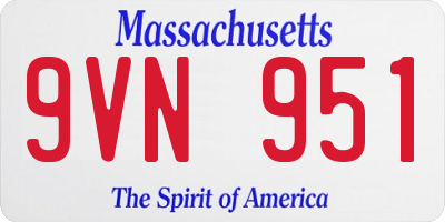 MA license plate 9VN951