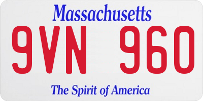 MA license plate 9VN960