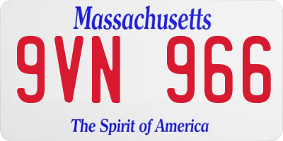 MA license plate 9VN966