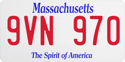 MA license plate 9VN970