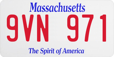 MA license plate 9VN971