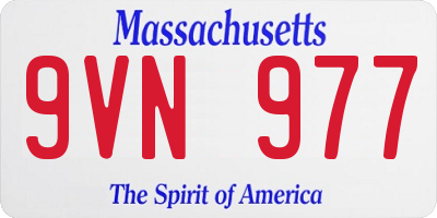 MA license plate 9VN977