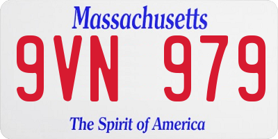 MA license plate 9VN979