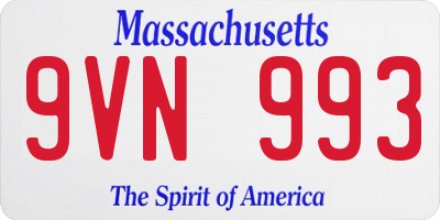MA license plate 9VN993