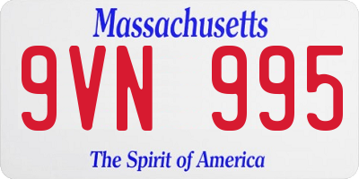 MA license plate 9VN995